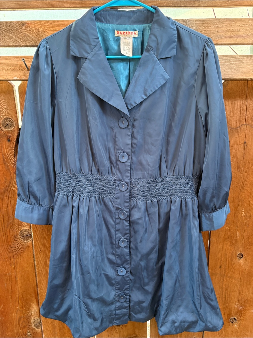 Navy Button-Front Women’s Tunic Top